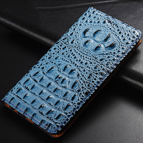 Funda de Cuero Cartera con Soporte Carcasa H01P para Vivo V23e 5G Azul Cielo