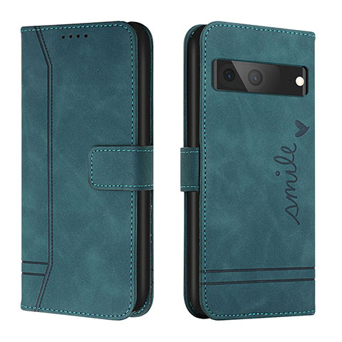 Funda de Cuero Cartera con Soporte Carcasa H01X para Google Pixel 7 5G Verde