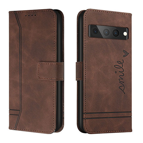 Funda de Cuero Cartera con Soporte Carcasa H01X para Google Pixel 7 Pro 5G Marron