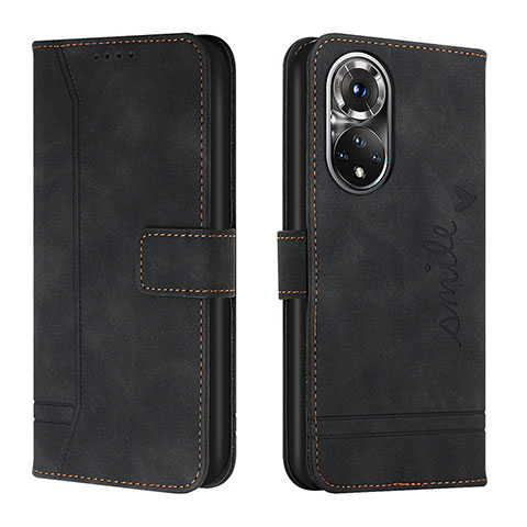 Funda de Cuero Cartera con Soporte Carcasa H01X para Huawei Honor 50 Pro 5G Negro