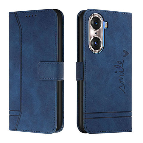 Funda de Cuero Cartera con Soporte Carcasa H01X para Huawei Honor 60 5G Azul