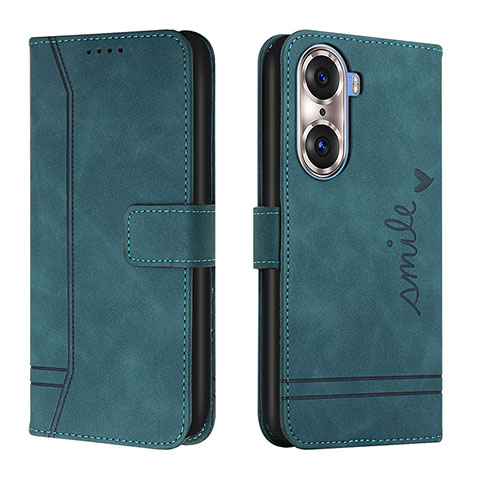 Funda de Cuero Cartera con Soporte Carcasa H01X para Huawei Honor 60 5G Verde