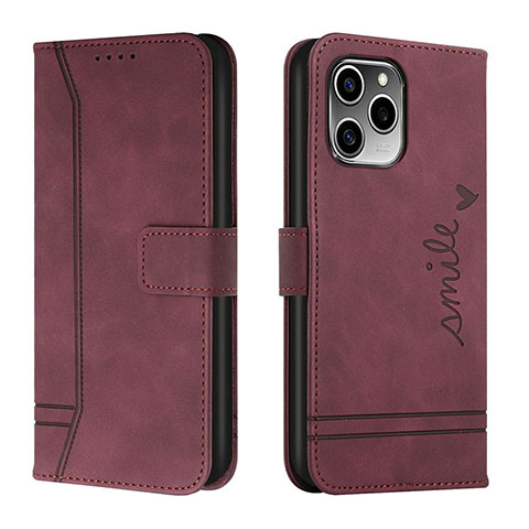 Funda de Cuero Cartera con Soporte Carcasa H01X para Huawei Honor 60 SE 5G Rojo