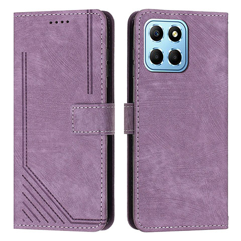 Funda de Cuero Cartera con Soporte Carcasa H01X para Huawei Honor 70 Lite 5G Morado