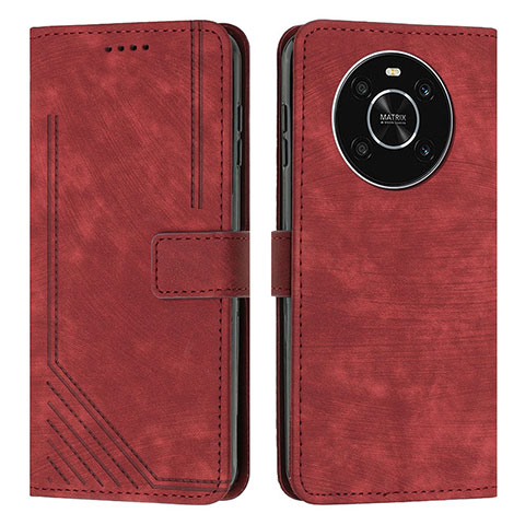 Funda de Cuero Cartera con Soporte Carcasa H01X para Huawei Honor Magic4 Lite 4G Rojo