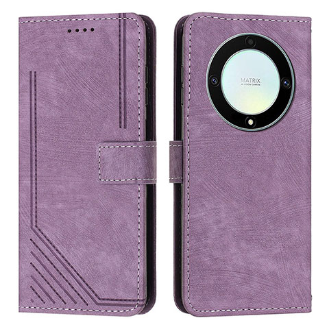 Funda de Cuero Cartera con Soporte Carcasa H01X para Huawei Honor Magic5 Lite 5G Morado