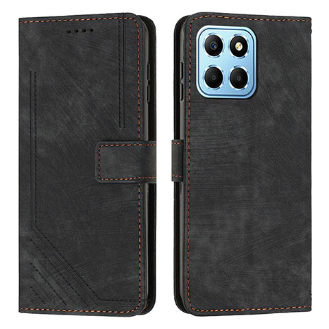 Funda de Cuero Cartera con Soporte Carcasa H01X para Huawei Honor X6 Negro