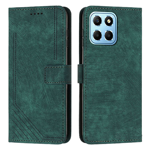 Funda de Cuero Cartera con Soporte Carcasa H01X para Huawei Honor X6S Verde