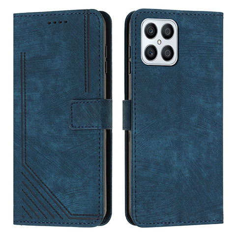 Funda de Cuero Cartera con Soporte Carcasa H01X para Huawei Honor X8 4G Azul