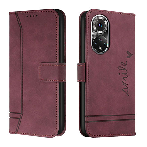 Funda de Cuero Cartera con Soporte Carcasa H01X para Huawei Nova 9 Rojo