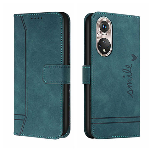 Funda de Cuero Cartera con Soporte Carcasa H01X para Huawei P50 Pro Verde