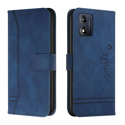 Funda de Cuero Cartera con Soporte Carcasa H01X para Motorola Moto E13 Azul