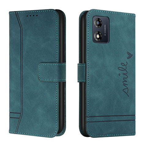 Funda de Cuero Cartera con Soporte Carcasa H01X para Motorola Moto E13 Verde