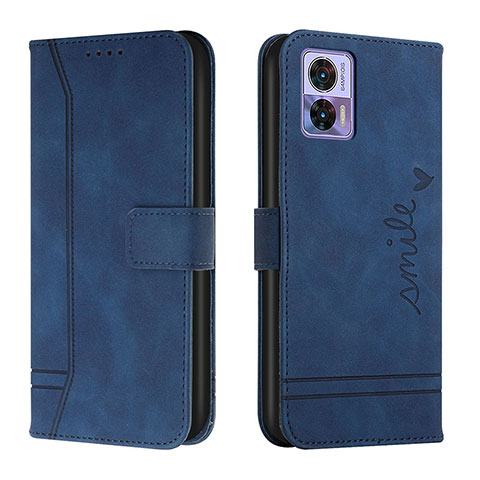 Funda de Cuero Cartera con Soporte Carcasa H01X para Motorola Moto Edge 30 Lite 5G Azul