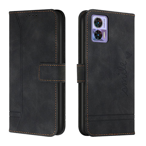 Funda de Cuero Cartera con Soporte Carcasa H01X para Motorola Moto Edge 30 Lite 5G Negro