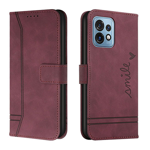 Funda de Cuero Cartera con Soporte Carcasa H01X para Motorola Moto Edge 40 Pro 5G Rojo