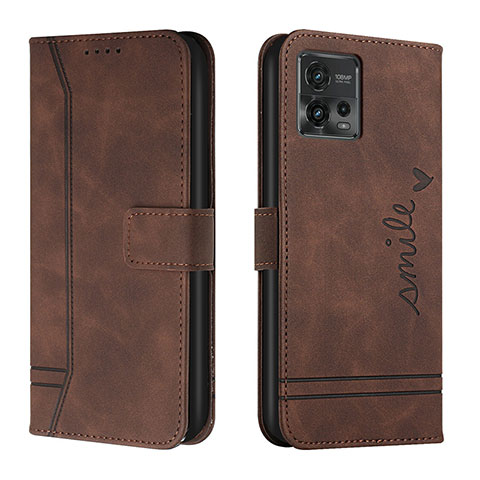 Funda de Cuero Cartera con Soporte Carcasa H01X para Motorola Moto G72 Marron