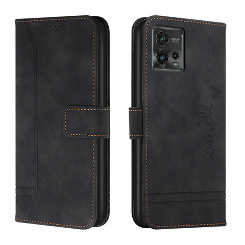 Funda de Cuero Cartera con Soporte Carcasa H01X para Motorola Moto G72 Negro