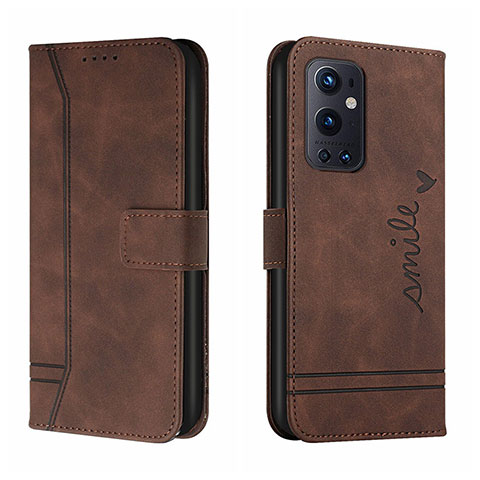 Funda de Cuero Cartera con Soporte Carcasa H01X para OnePlus 9 Pro 5G Marron