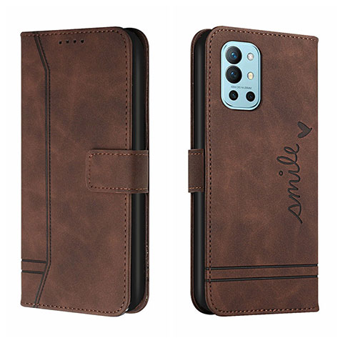 Funda de Cuero Cartera con Soporte Carcasa H01X para OnePlus 9R 5G Marron