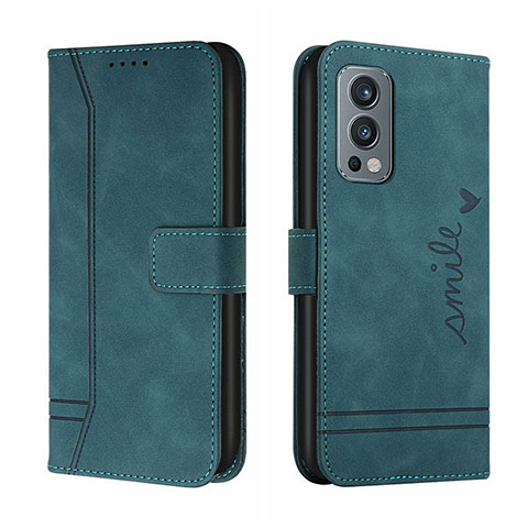 Funda de Cuero Cartera con Soporte Carcasa H01X para OnePlus Nord 2 5G Verde