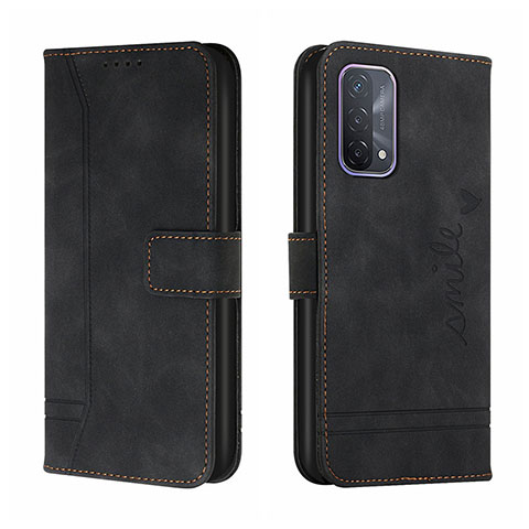 Funda de Cuero Cartera con Soporte Carcasa H01X para Oppo A74 4G Negro