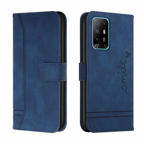 Funda de Cuero Cartera con Soporte Carcasa H01X para Oppo A94 5G Azul