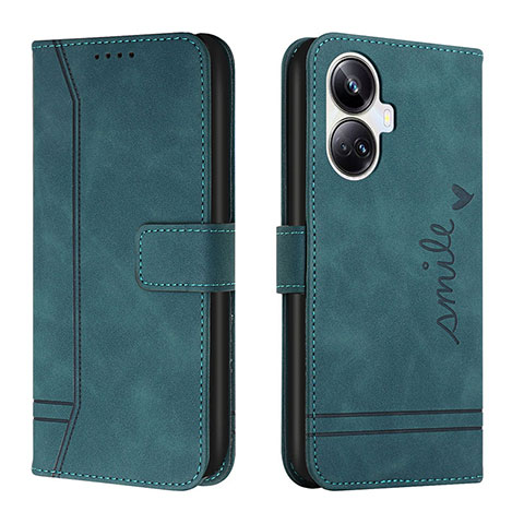 Funda de Cuero Cartera con Soporte Carcasa H01X para Realme 10 Pro+ Plus 5G Verde