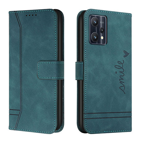 Funda de Cuero Cartera con Soporte Carcasa H01X para Realme 9 5G Verde