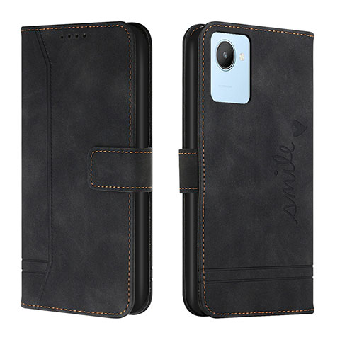 Funda de Cuero Cartera con Soporte Carcasa H01X para Realme C30s Negro