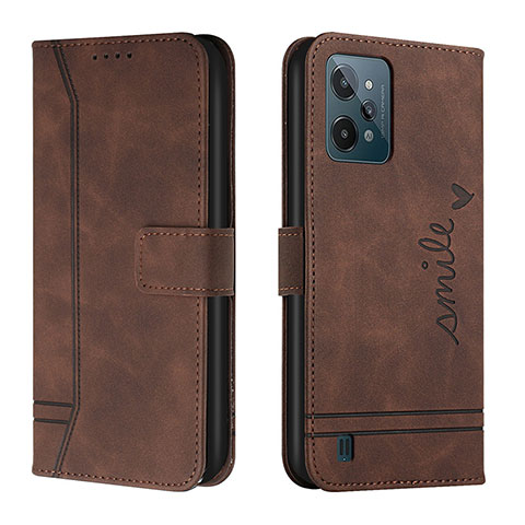 Funda de Cuero Cartera con Soporte Carcasa H01X para Realme C31 Marron