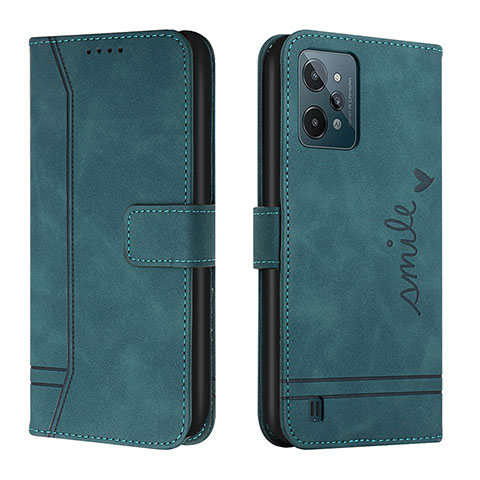 Funda de Cuero Cartera con Soporte Carcasa H01X para Realme C31 Verde