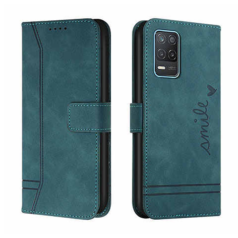 Funda de Cuero Cartera con Soporte Carcasa H01X para Realme Narzo 30 5G Verde