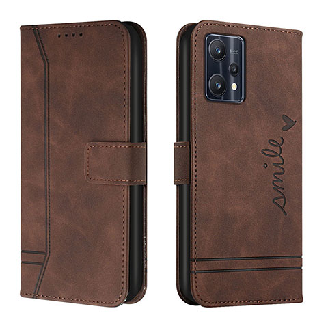 Funda de Cuero Cartera con Soporte Carcasa H01X para Realme Narzo 50 Pro 5G Marron