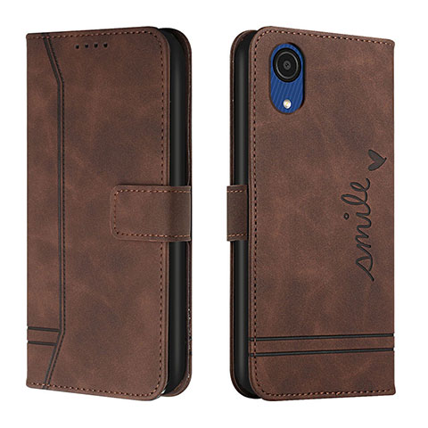 Funda de Cuero Cartera con Soporte Carcasa H01X para Samsung Galaxy A03 Core Marron