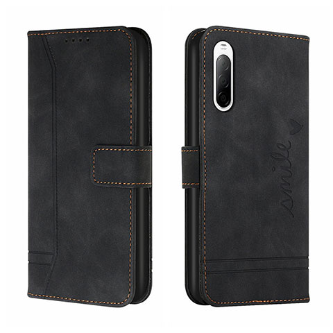 Funda de Cuero Cartera con Soporte Carcasa H01X para Sony Xperia 10 III Lite Negro