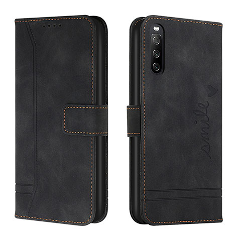 Funda de Cuero Cartera con Soporte Carcasa H01X para Sony Xperia 10 IV Negro