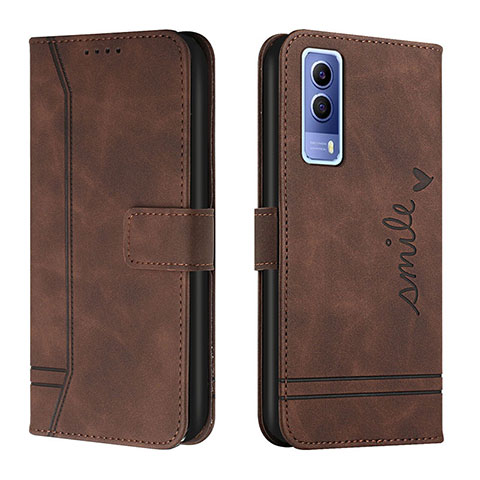 Funda de Cuero Cartera con Soporte Carcasa H01X para Vivo iQOO U1 Marron