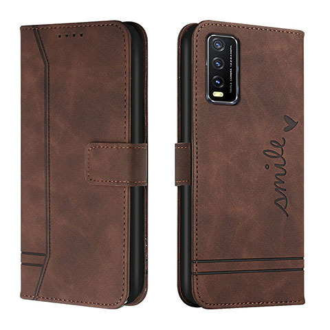 Funda de Cuero Cartera con Soporte Carcasa H01X para Vivo Y11s Marron