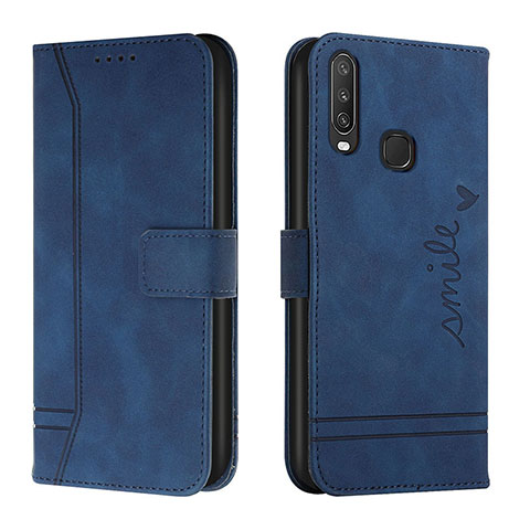 Funda de Cuero Cartera con Soporte Carcasa H01X para Vivo Y12 Azul