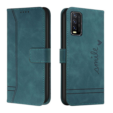 Funda de Cuero Cartera con Soporte Carcasa H01X para Vivo Y12s (2021) Verde