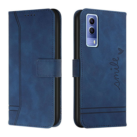 Funda de Cuero Cartera con Soporte Carcasa H01X para Vivo Y51s 5G Azul