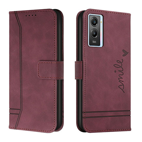 Funda de Cuero Cartera con Soporte Carcasa H01X para Vivo Y55s (2021) Rojo