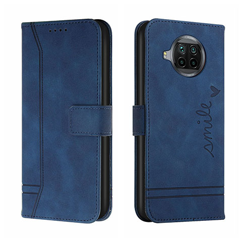 Funda de Cuero Cartera con Soporte Carcasa H01X para Xiaomi Mi 10i 5G Azul