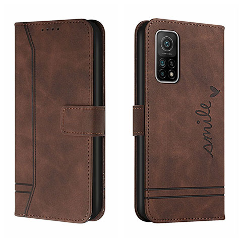 Funda de Cuero Cartera con Soporte Carcasa H01X para Xiaomi Mi 10T 5G Marron