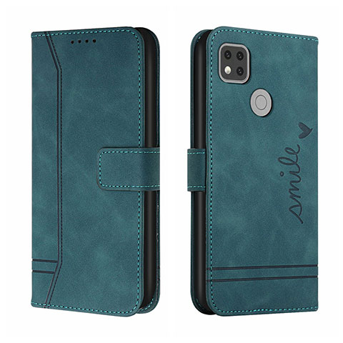 Funda de Cuero Cartera con Soporte Carcasa H01X para Xiaomi POCO C3 Verde