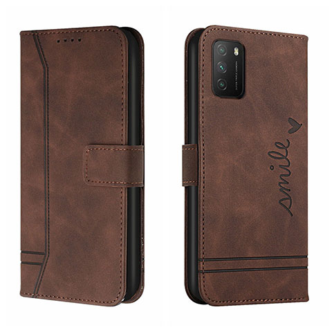 Funda de Cuero Cartera con Soporte Carcasa H01X para Xiaomi Poco M3 Marron