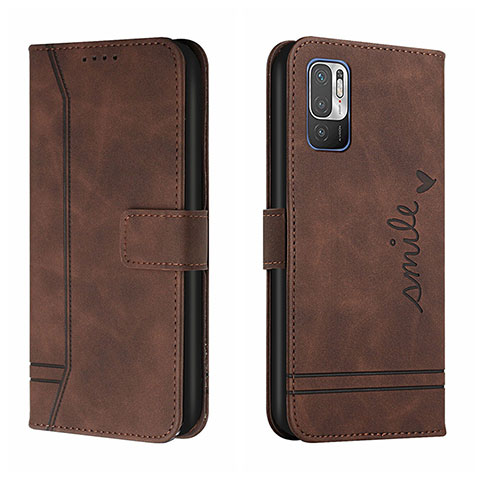 Funda de Cuero Cartera con Soporte Carcasa H01X para Xiaomi POCO M3 Pro 5G Marron