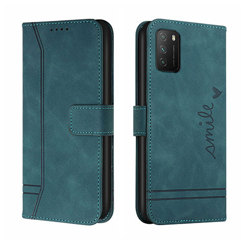 Funda de Cuero Cartera con Soporte Carcasa H01X para Xiaomi Poco M3 Verde