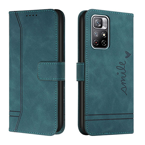 Funda de Cuero Cartera con Soporte Carcasa H01X para Xiaomi Poco M4 Pro 5G Verde